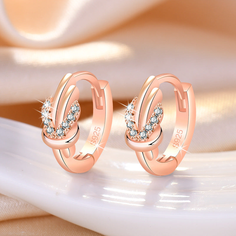 Knotted Circle Ear Clip Simple Elegant Stud Earrings