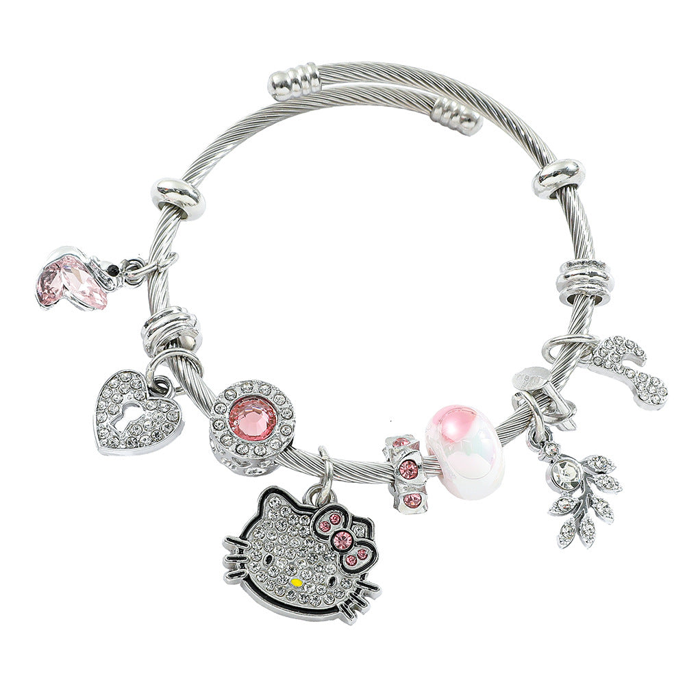 Cute Fashion Cat String Beads Open-ended Bracelets