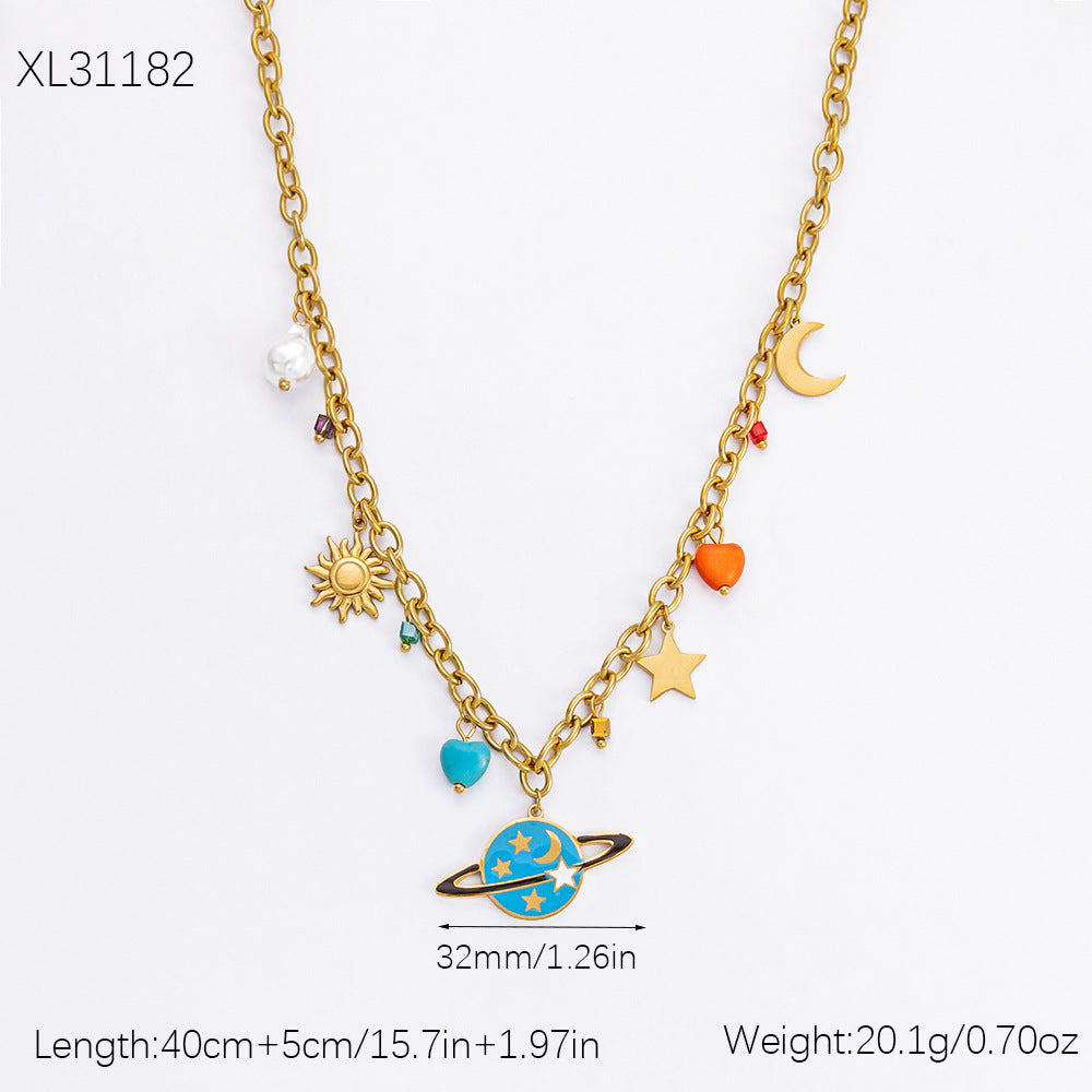 Butterfly Colorful Stainless Steel Cute Fashion Necklaces