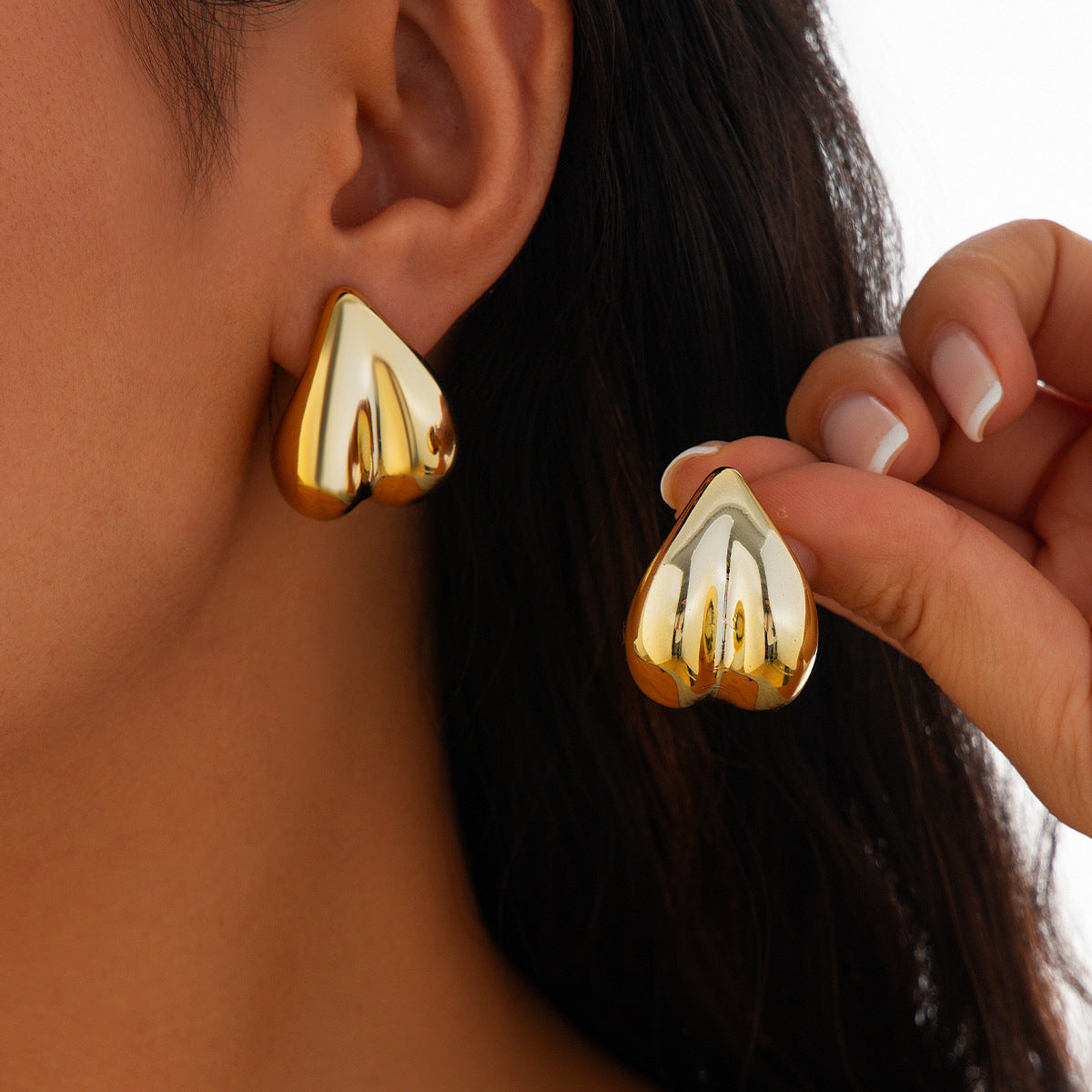 Comma Design Sense Female Geometric Glossy Earrings
