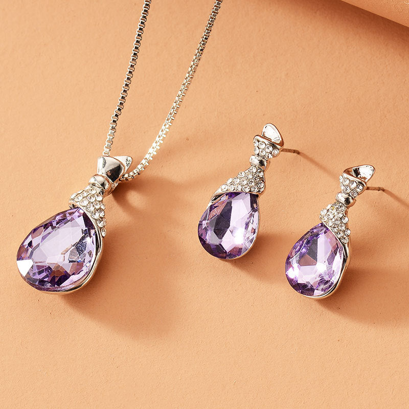 Women's Bridal Peacock Gem Opal For Jewelry Set