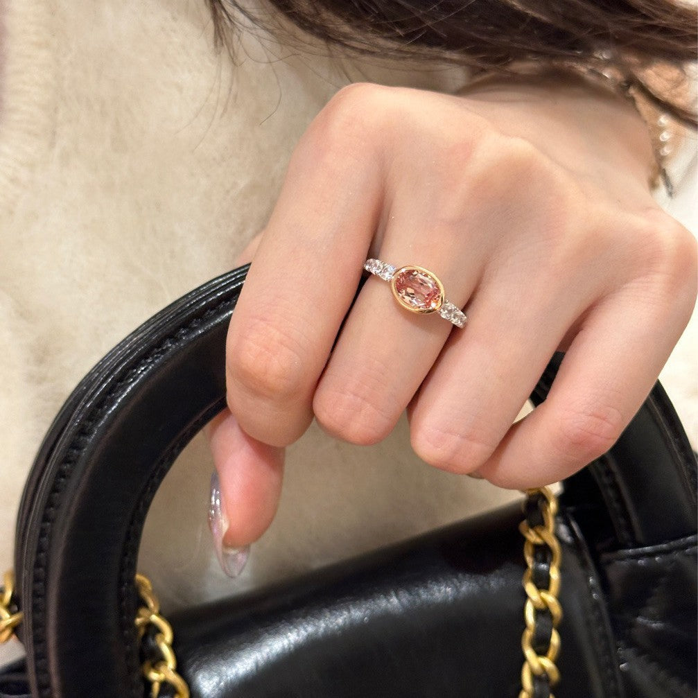 Papa Big Diamond Female Pink Sweet Rings