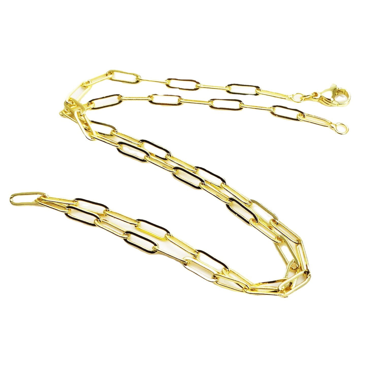 Box Chain O-shaped Bead Curb Hanging Necklaces