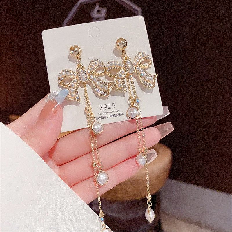 Women's Vintage Tassel Diamond High-grade Ear Minority Earrings
