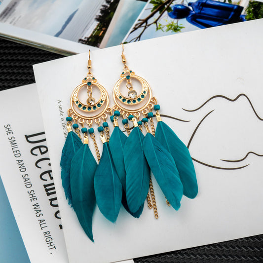 Feather Long Ethnic Style Jewelry Your Earrings