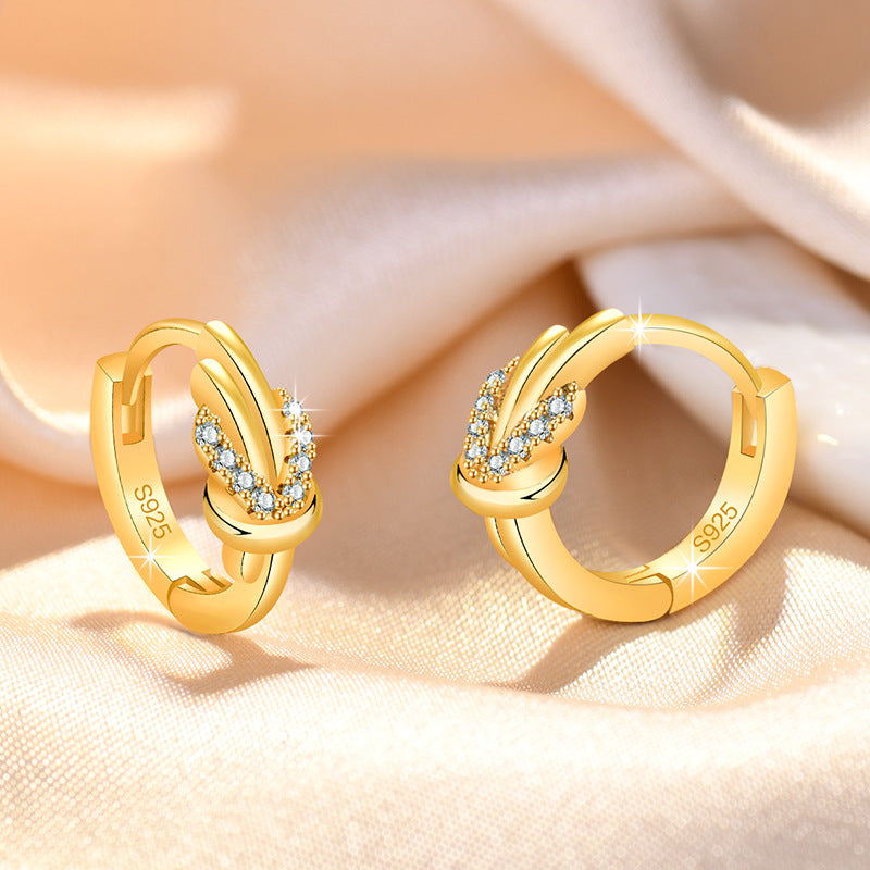 Knotted Circle Ear Clip Simple Elegant Stud Earrings
