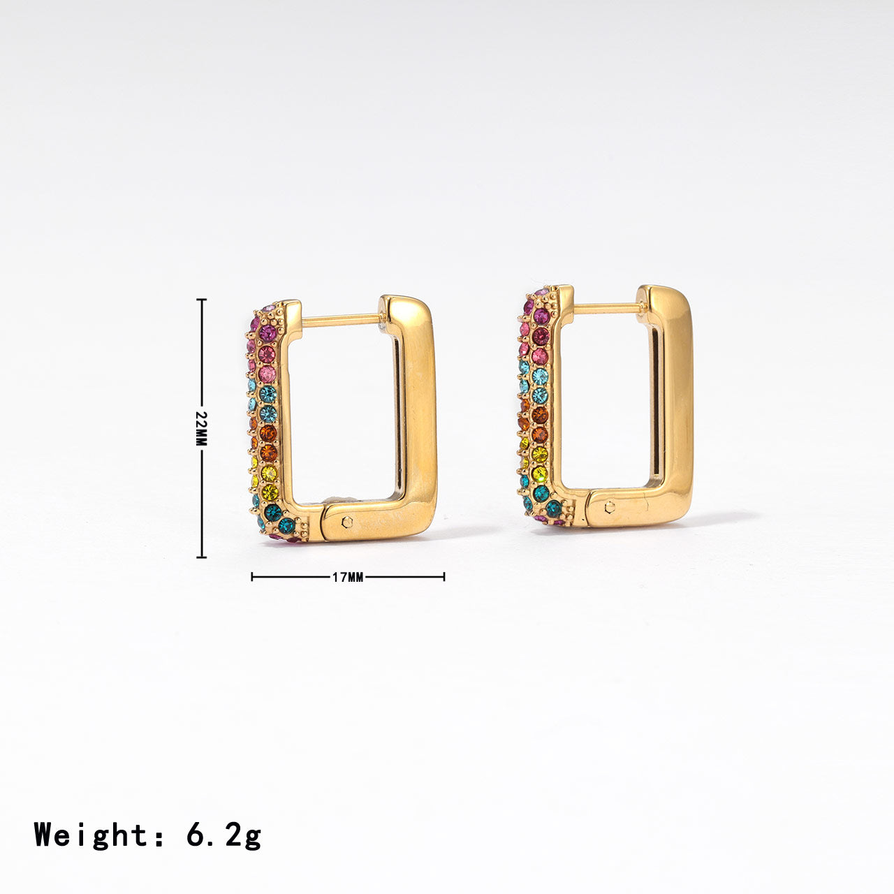 Square Fashion Ear Clips Advanced Design Earrings