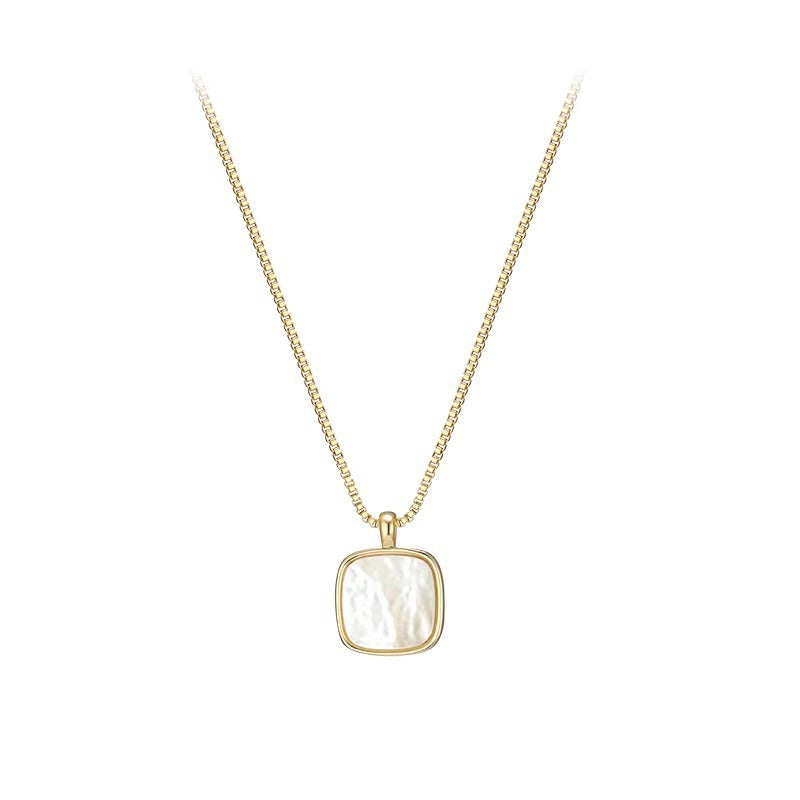 Square White Shell Fashion Trend Gentle Necklaces