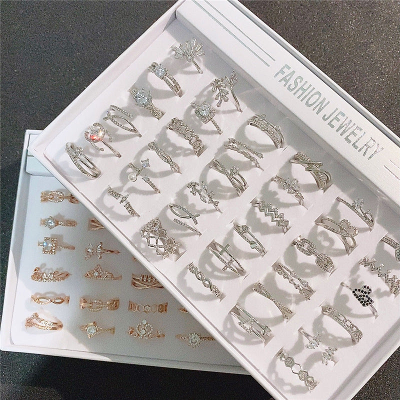 Style Simple Geometric Zircon Gold-plated Color Retaining Fine Circle Ring