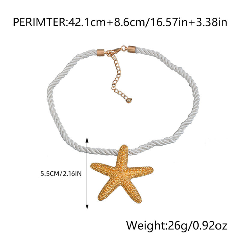 Women's Summer Beach Ocean Series Exaggerated Starfish Shell Necklaces