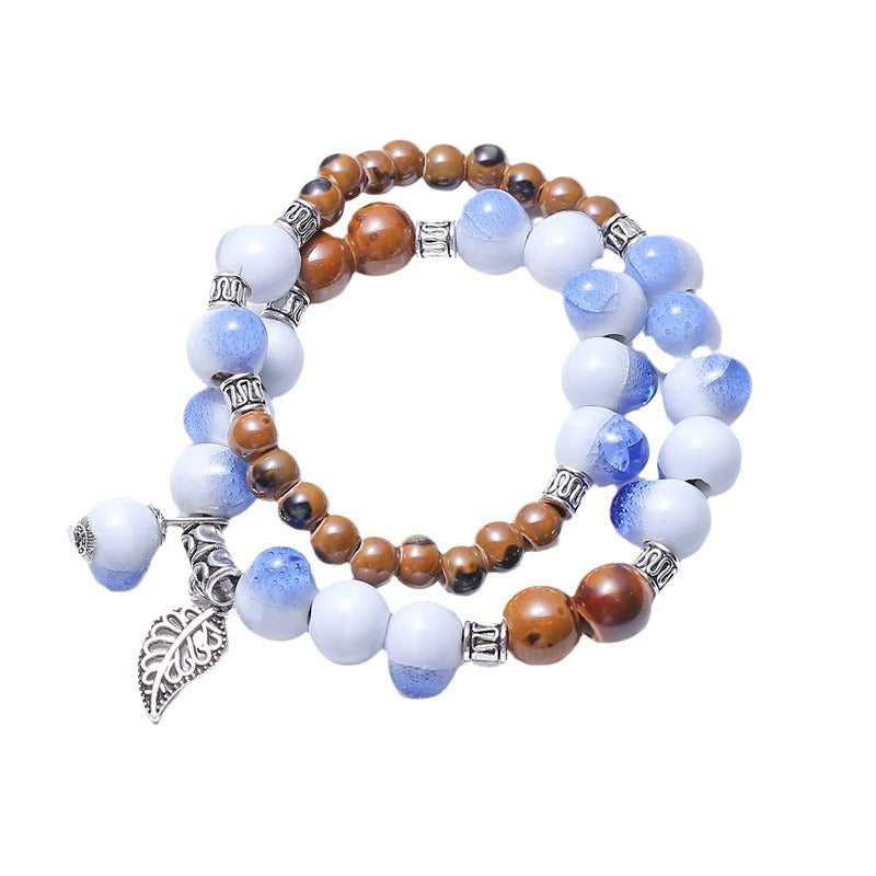 Women's Chinese Style Ceramic High-grade Beaded Ethnic Bracelets