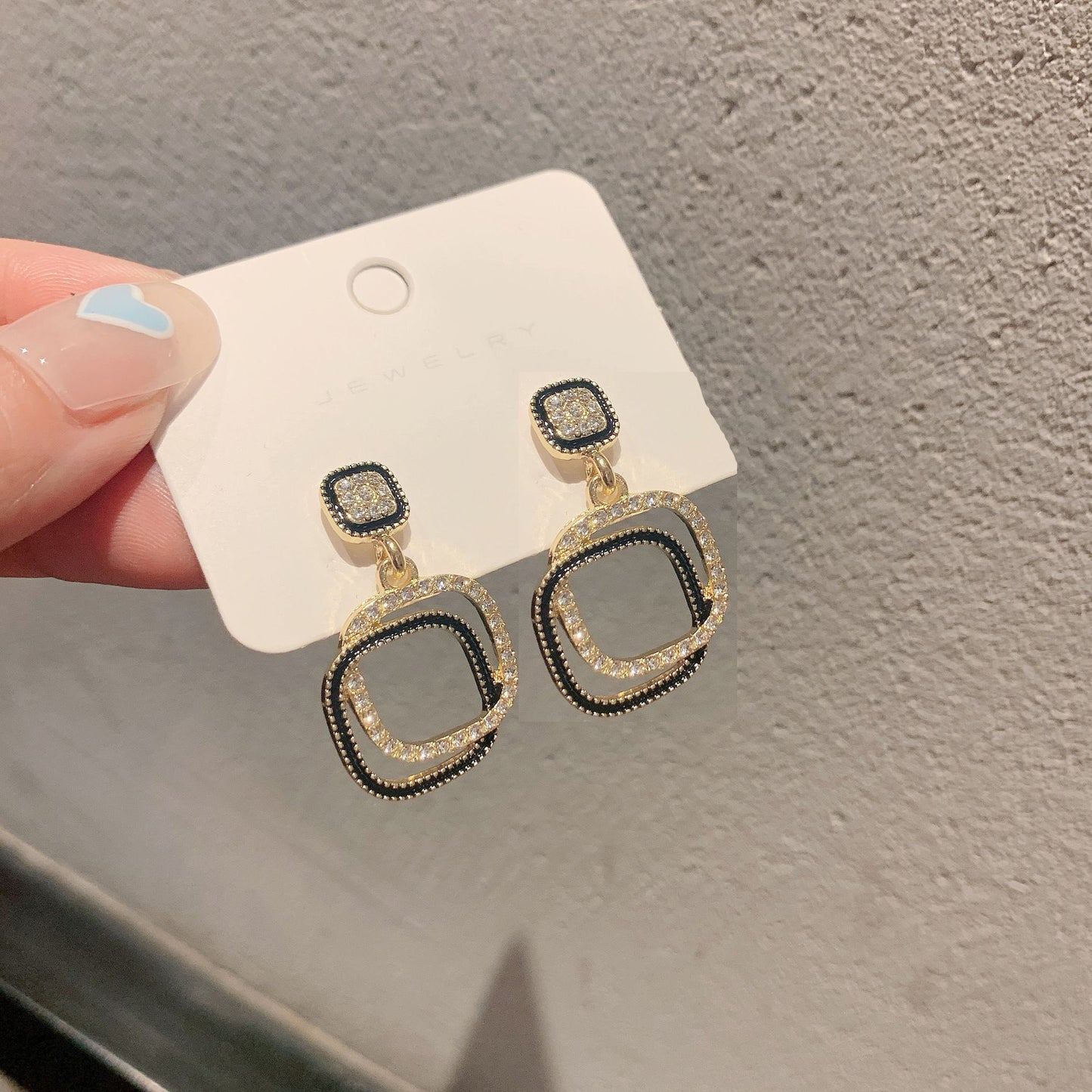 Special Offer Diamond Geometric Square Cold Personalized Earrings