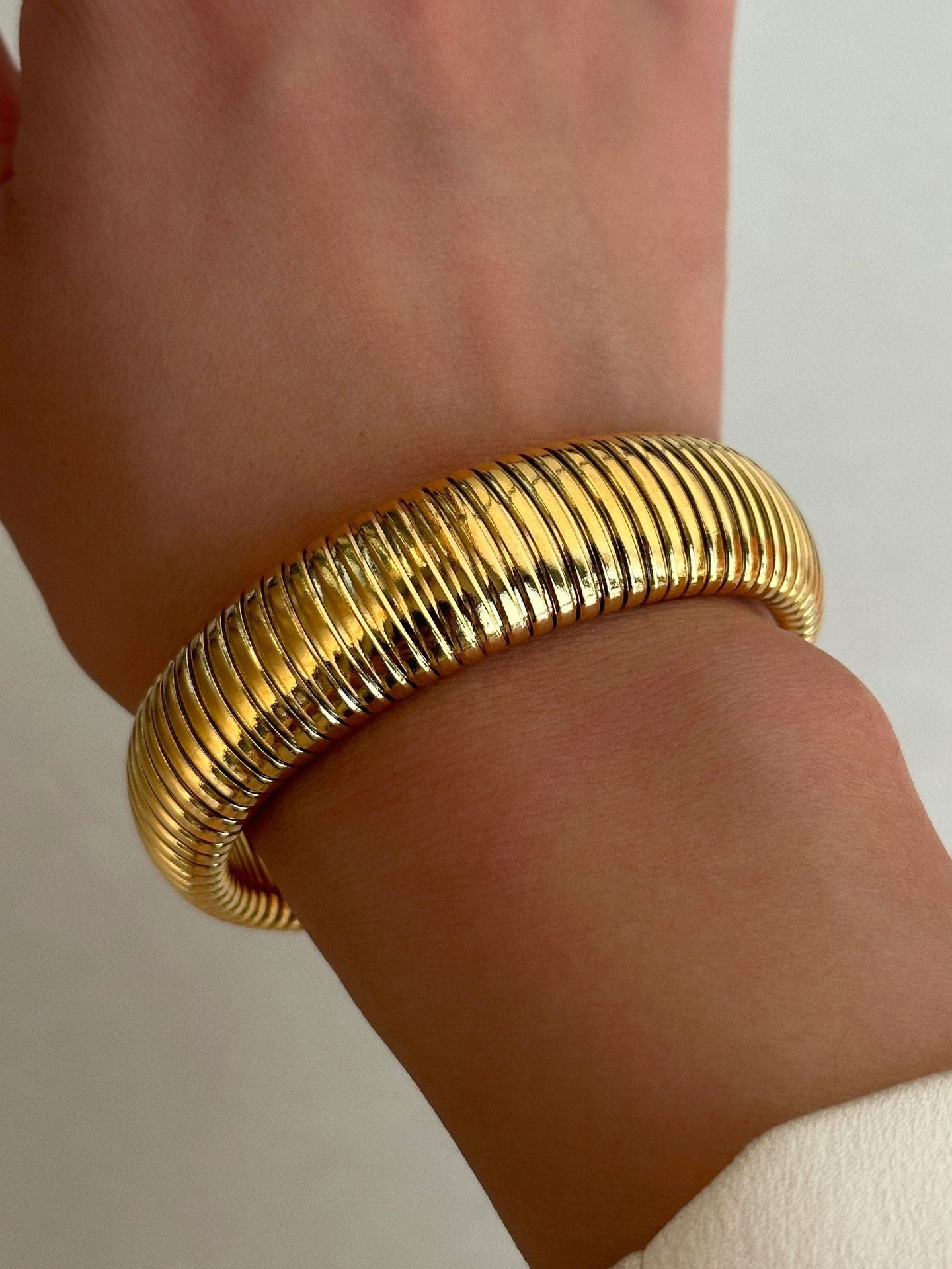 Plated Titanium Steel Vintage Elastic Gypsy Bracelet