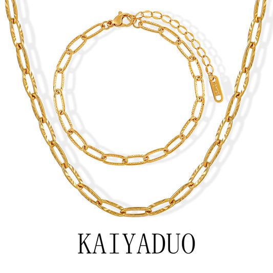 Pressure Sunflower Fashion Titanium Steel Female Clavicle Jewelry Set