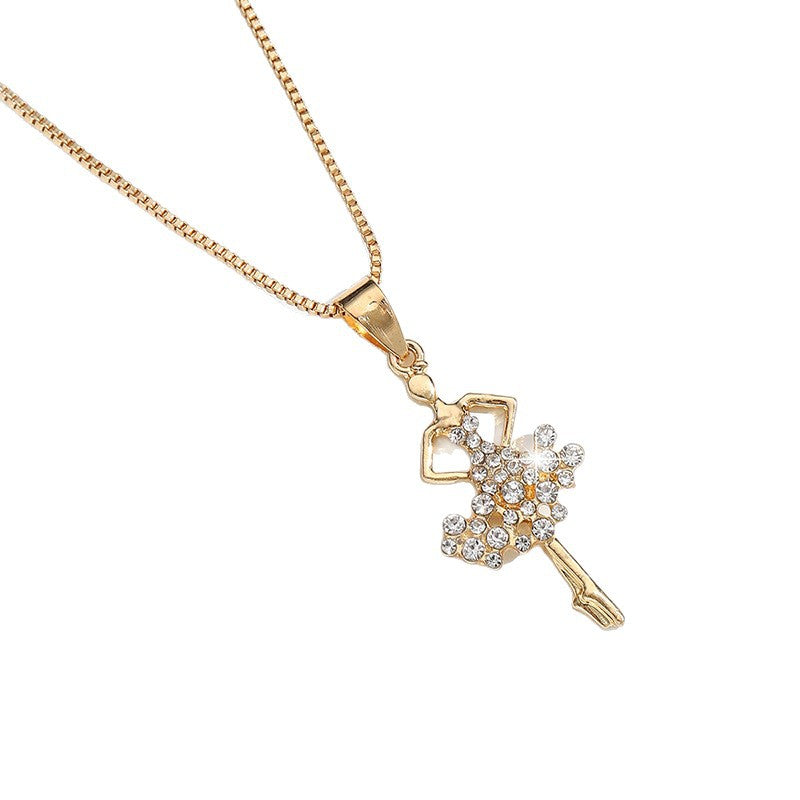 Comfortable Rhinestone Glass Pearl Ballet Cute Pendants