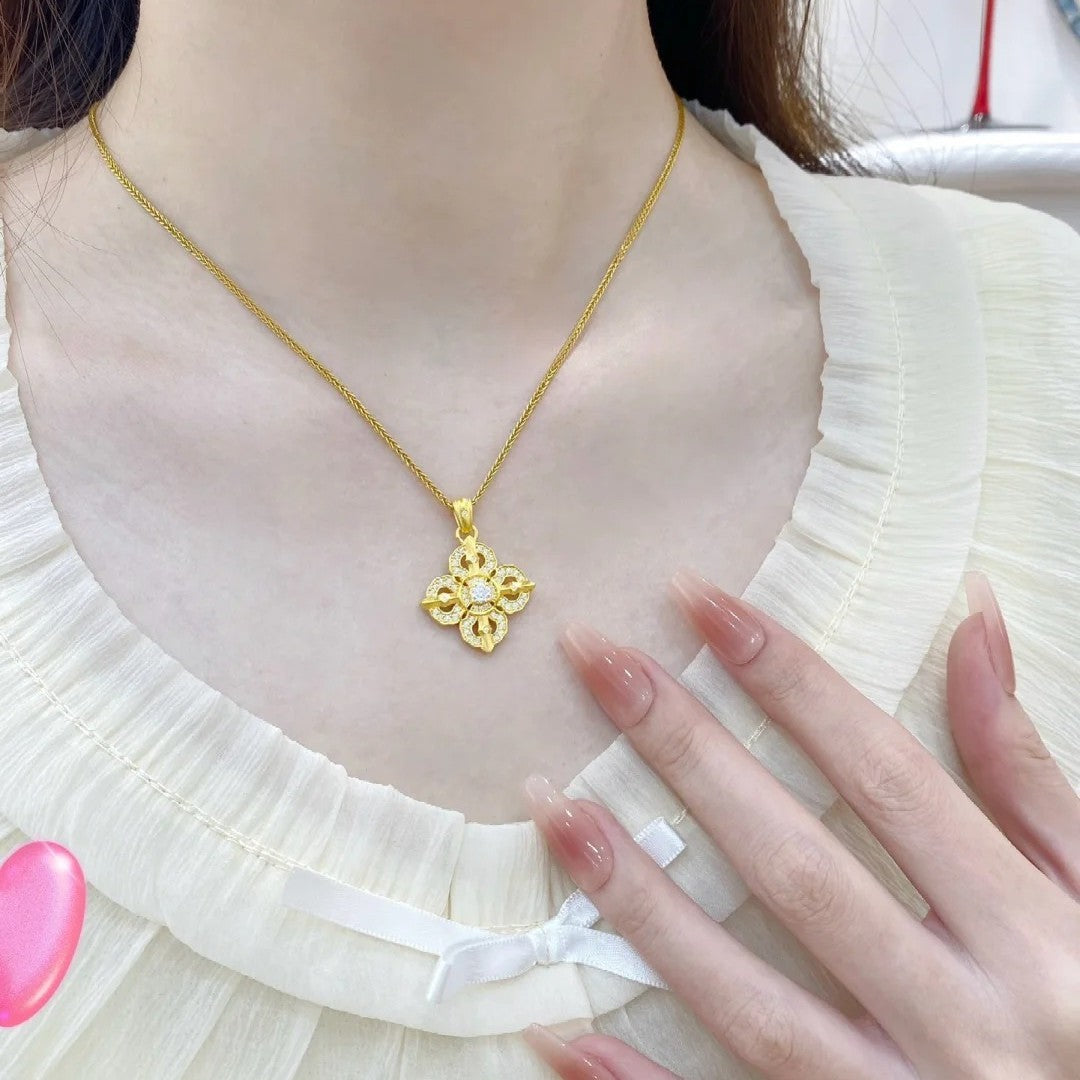 Women's Cross Pestle Zircon Autumn Clover Diamond High-grade Light Luxury Necklaces