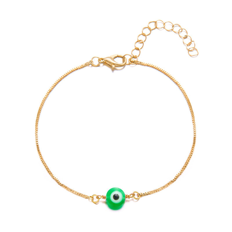 Bohemian Simple Resin Devil's Eye Anklet Round Turkish Bracelets