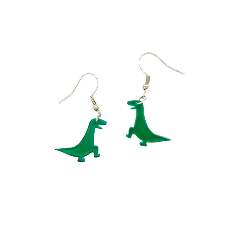 Cute Cartoon Colorful Tyrannosaurus Rex Small Earrings