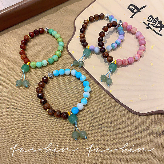 Chinese Style Wooden Beaded Female National Fashion Artistic Ancient Bracelets