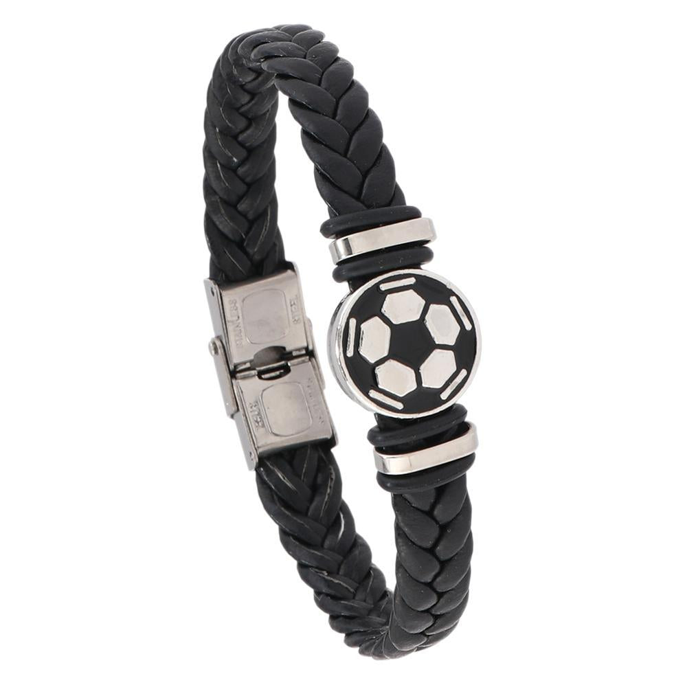 Men's Snap Joint Alloy Football Leather Team Bracelets