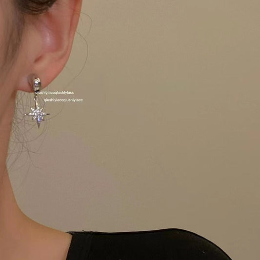 Six-pointed Star Most Beautiful Light Luxury Earrings