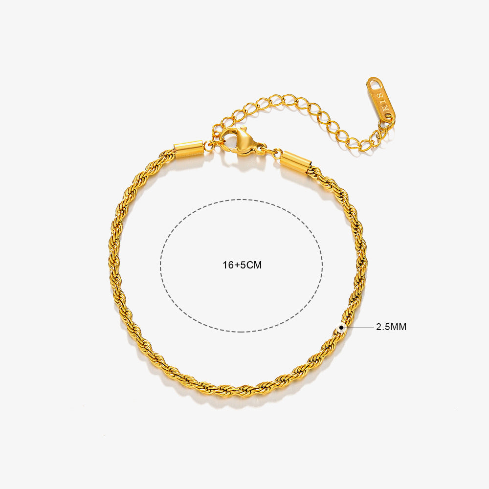 Popular Simplicity Basic Style Snake Bone Bracelets
