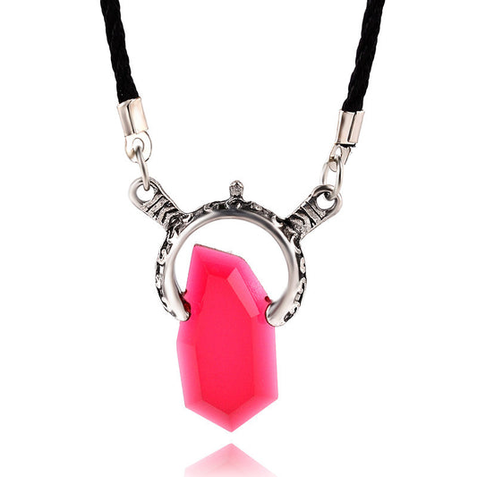 Hot Game Crystal Sweater Chain Couple Pendants
