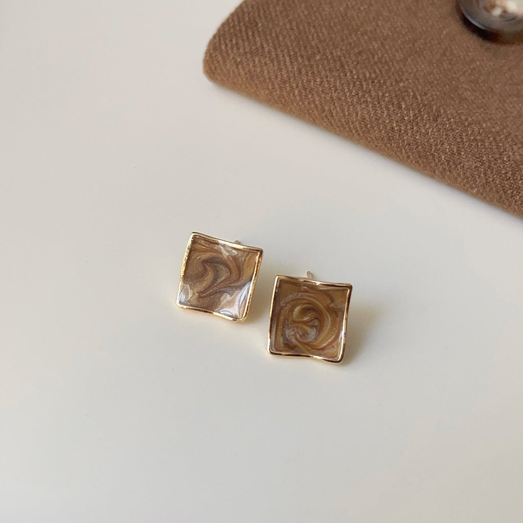 Style Brown French Retro Minority Design Earrings