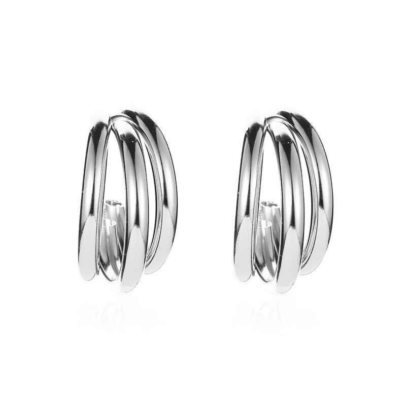 Metal Geometric Circle Shaped Graceful And Earrings