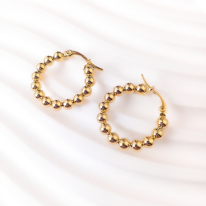Steel Beads Affordable Luxury Style Geometric Ear Clip Titanium No Stud Earrings