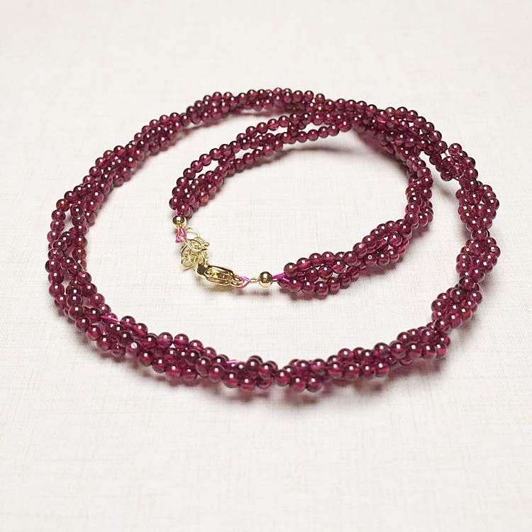Red Garnet Tourmaline Clavicle Chain Woman Stone Necklace