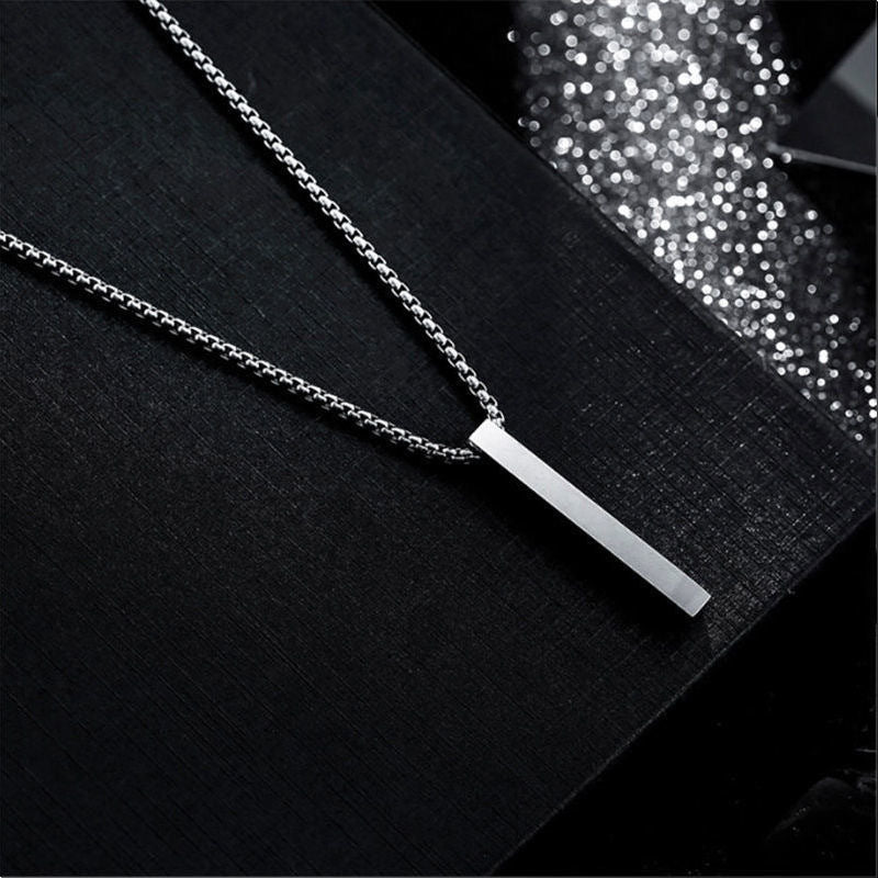 Men's Stainless Steel Hip Hop Cold Style Rectangular Necklaces