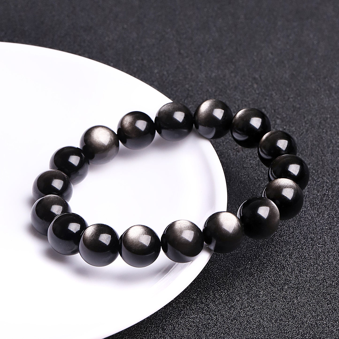 Double Eyes Sier Stone Beads Golden Bracelets