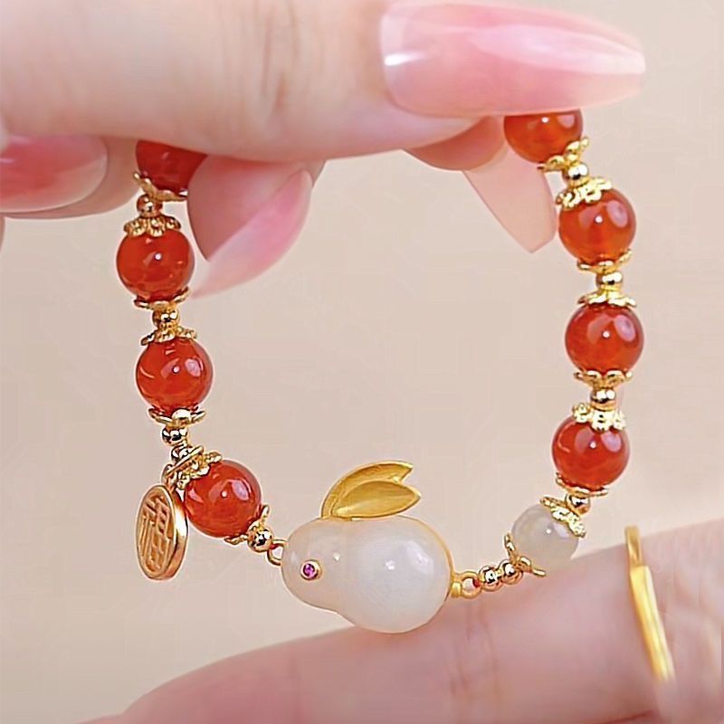 Women's Jade Hare Good-looking Girlfriends Ancient Style Bracelets