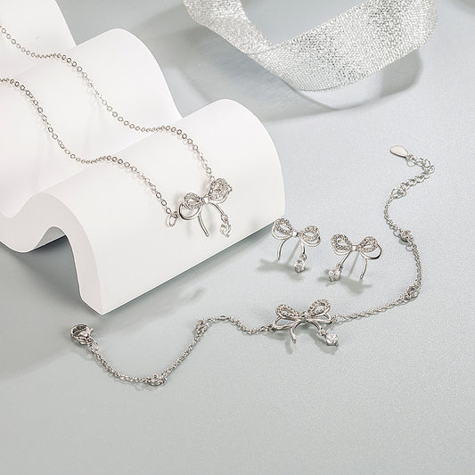 Women's Bow Special Interest Light Luxury Exquisite Fashion Butterfly Dream Smart Jewelry Set