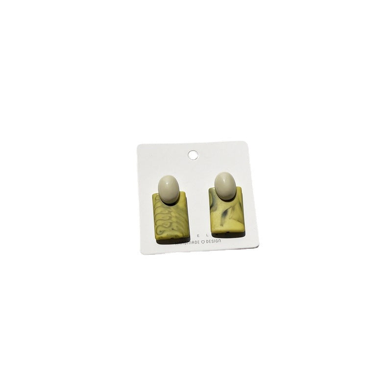 Marble Pattern Resin Acrylic Fashion Style Simple Earrings