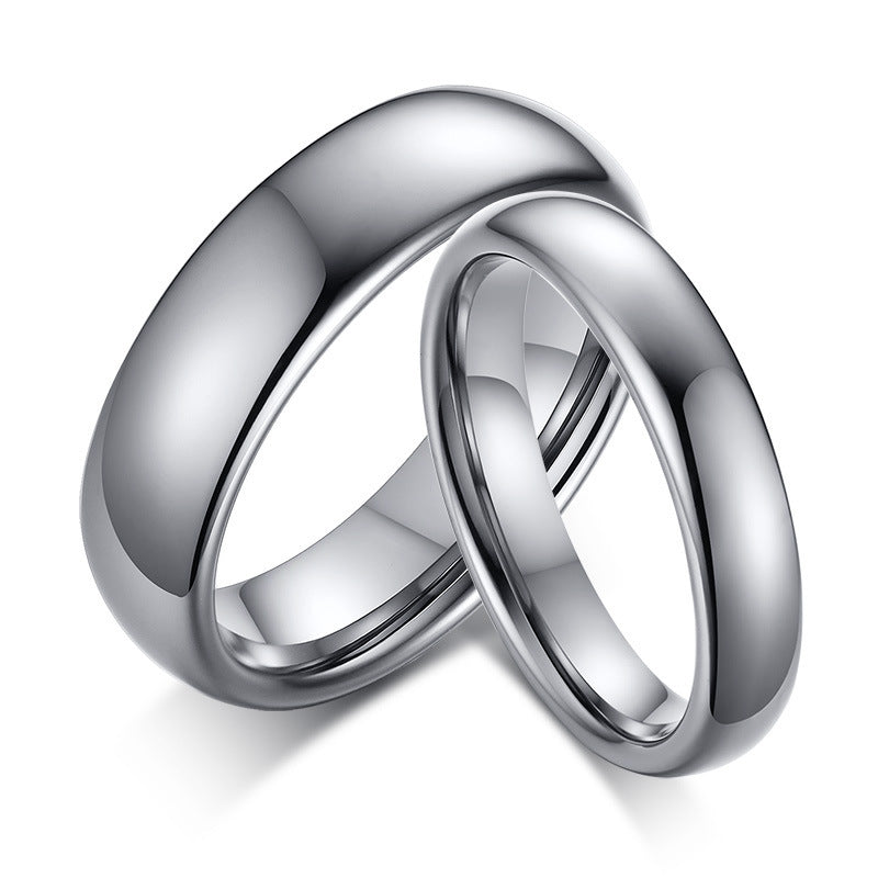 Tungsten Steel Glossy Simple Couple Pair Rings