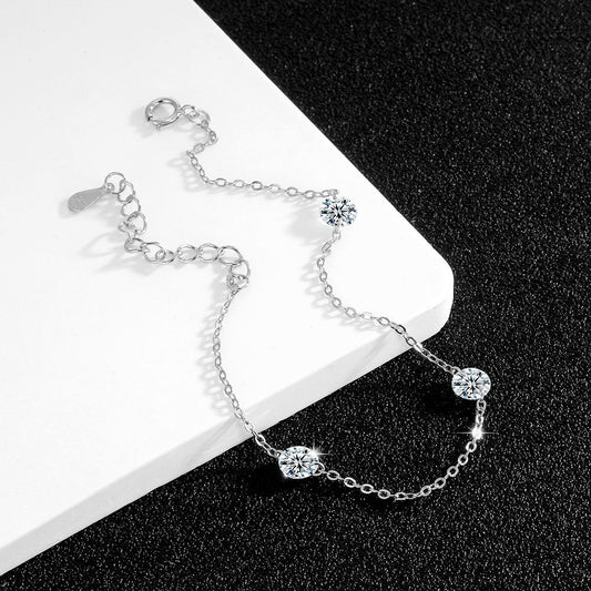 Women's Fashion Star Shining Zircon Whole Body Sier Daily Bracelets