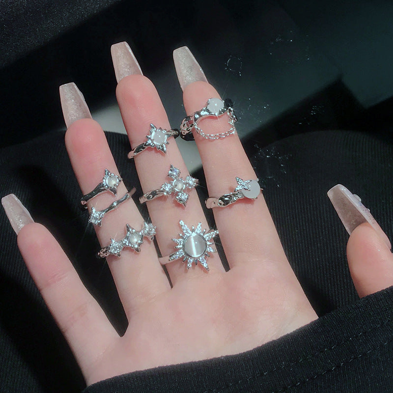 High Sense Niche Design Cold Wind Cross Rings