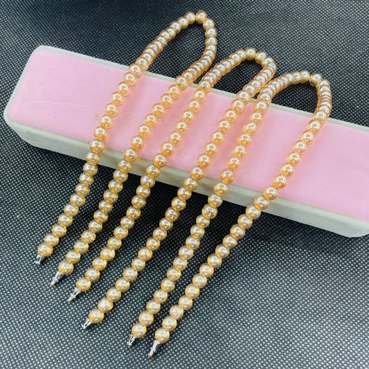 Micro Glass Bead Imitation Amber Crystal Scratch Necklaces