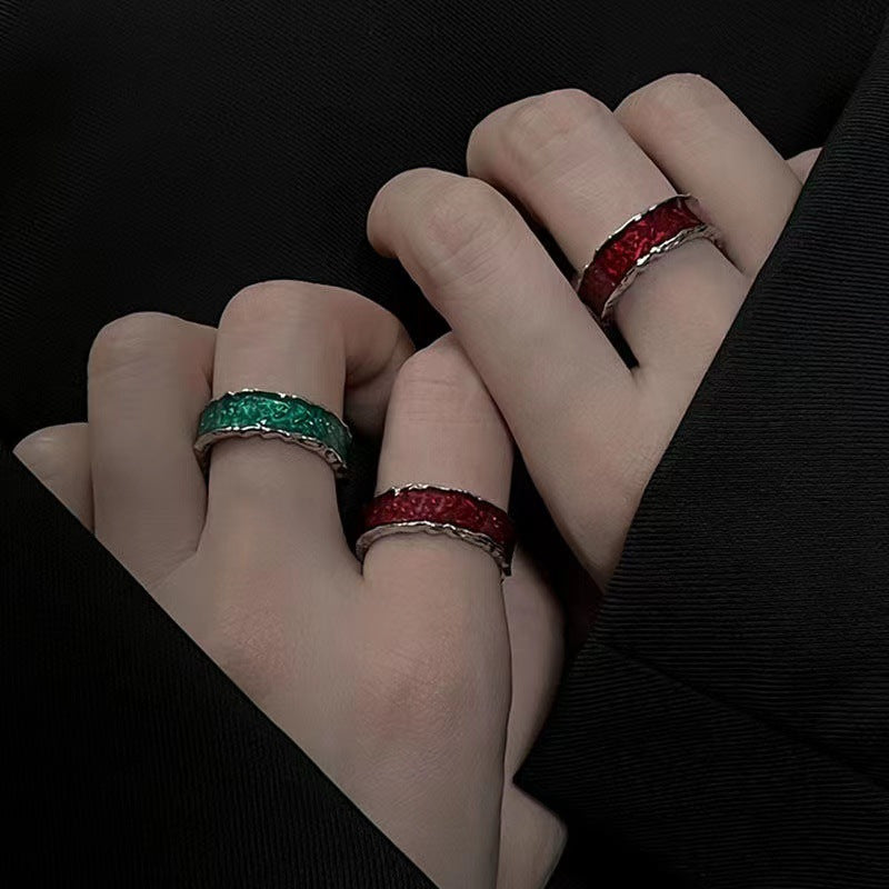 Women's & Men's Wide Version Cold Style Personality Single Couple Rings
