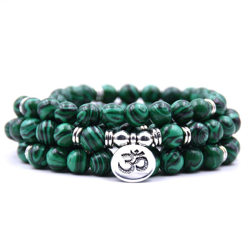 Women's Natural Stone Faith Inspirational Beads Elastic Bracelets