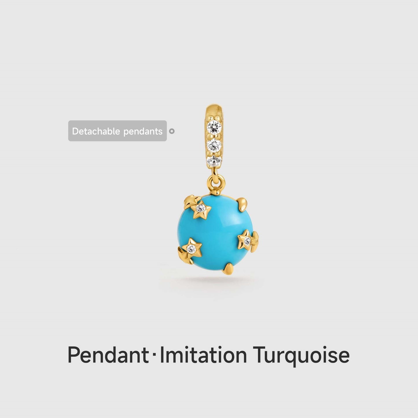 December Style Love Color Series Zircon Gold Pendant