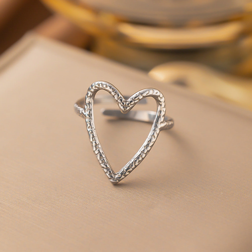 Fashionable Stainless Steel Love Heart-shaped Design Rings