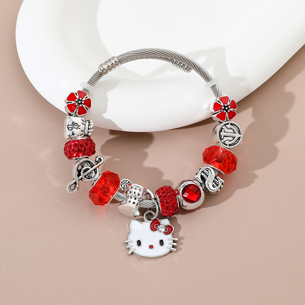 Female Cat Beaded Cute Cartoon Detachable Bracelets