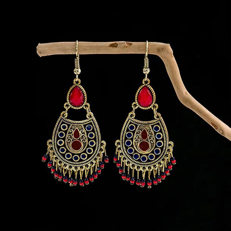 Tribe Ethnic Style Long Fringe Holiday Trip Earrings