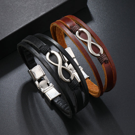 Men's Simple Personality Symbol Pair Of Buckles Bracelets