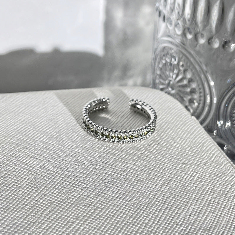 Women's Gang Drill Zircon Elegant High-grade Adjustable Rings