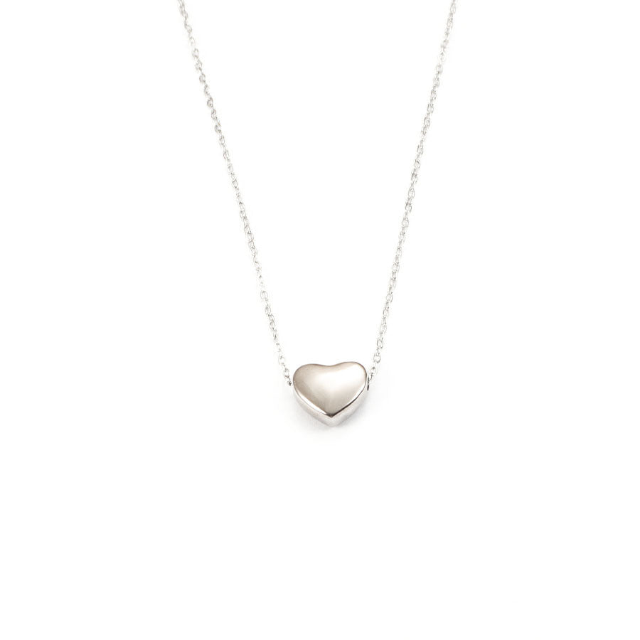 Women's Love Stainless Steel Glossy Three-dimensional Heart-shaped Necklaces