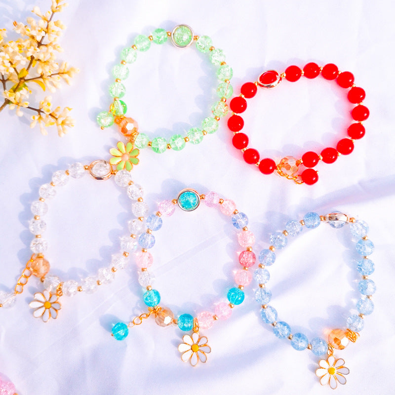 Women's Cartoon Fresh Sunflower Little Daisy Crystal Bracelets